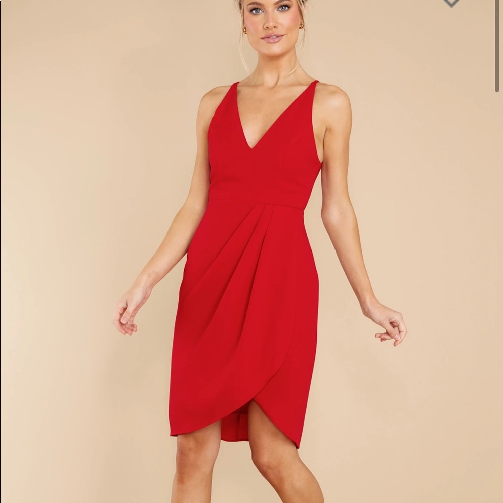 Do and Be Do+Be Red Knee length Midi dress size small.